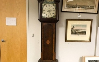 Scottish Inlaid Oak Longcase Clock