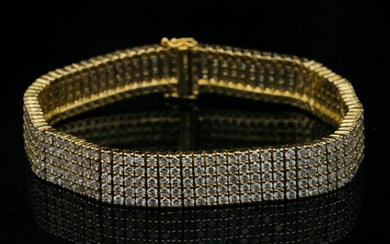 10.50ctw VS2-SI1/G-H Diamond 18K Yellow Gold Bracelet