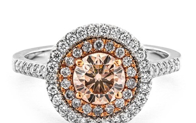 1.18 tcw VS2 Diamond Ring - 14 kt. Pink gold, White gold - Ring - 0.80 ct Diamond - 0.38 ct Diamonds