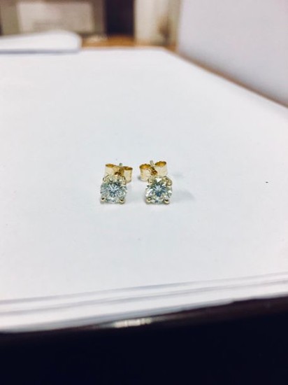 1.20ct Diamond solitaire earrings set with brilliant cut...