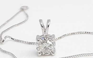 14 kt. White gold - Necklace with pendant - 0.32 ct Diamond