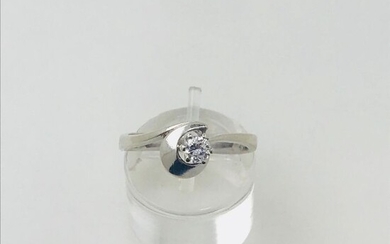 14 kt. White gold - Ring - 0.20 ct Diamond