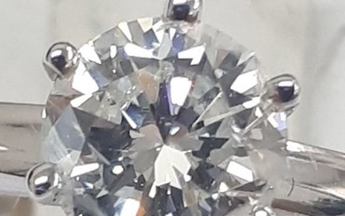 14 kt. White gold - Ring - 1.08 ct Diamond