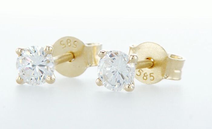 14 kt. Yellow gold - Earrings - 0.60 ct Diamond - Diamonds