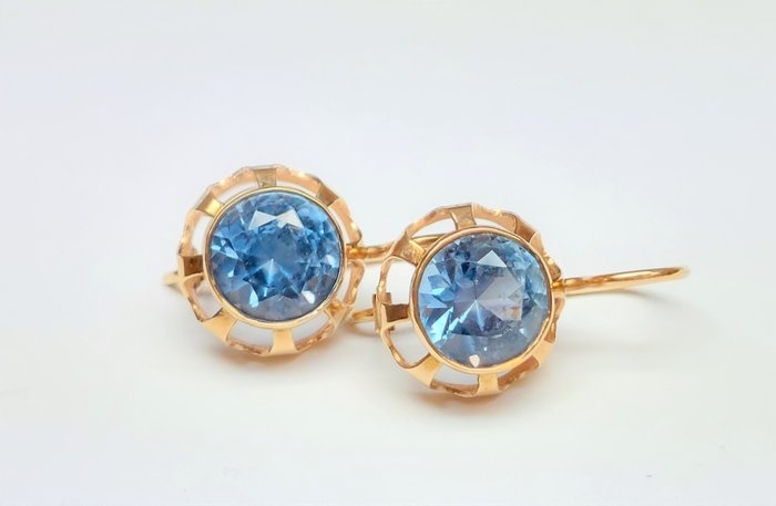 14 kt. Yellow gold - Earrings - 4.00 ct