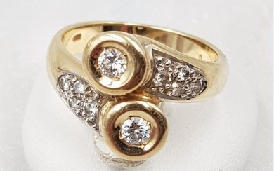 14 kt. Yellow gold - Ring - 0.18 ct Diamond