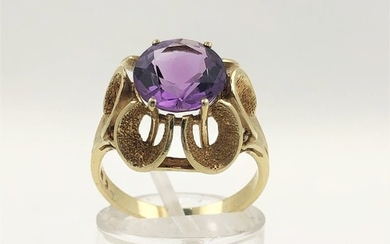 14 kt. Yellow gold - Ring - 3.00 ct Amethyst