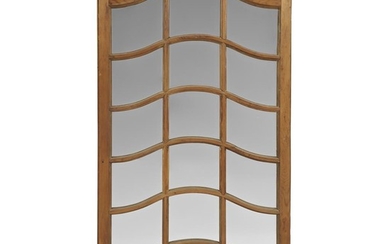 A custom wood and mirrored glass single-door cabinet George...