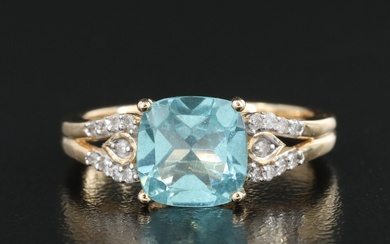 14K Apatite and Diamond Ring