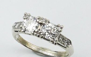 14KWG and Two Diamond Solitaire Ring