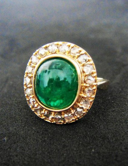 14k Hallmarked Gold Ring - Natural Certified Emerald