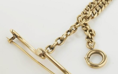 14k Yellow Gold Watch Fob Chain