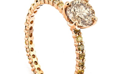 1.65 tcw Diamond Ring - 14 kt. Pink gold - Ring - 1.04 ct Diamond - 0.61 ct Diamonds - No Reserve Price