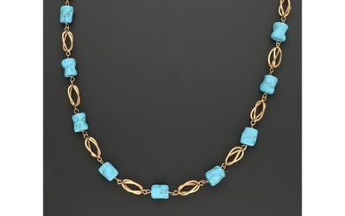 18 kt. Gold - Necklace Turquoise