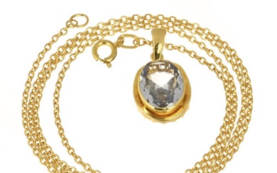 18 kt. Gold - Necklace with pendant Topaz