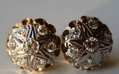 18 kt. Gold, White gold - Earrings - 1.00 ct Diamond - Diamonds G-H/VVS