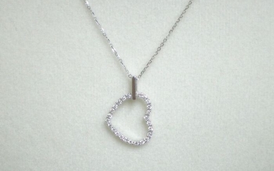 18 kt. White gold - Necklace, Pendant - 0.21 ct Diamond
