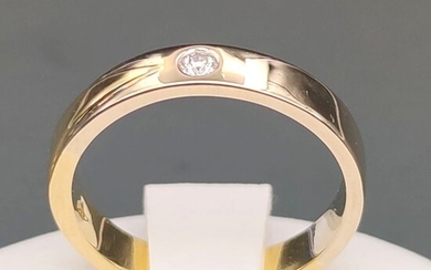 18 kt. Yellow gold - Ring - 0.01 ct Diamond