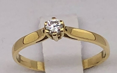 18 kt. Yellow gold - Ring - 0.11 ct Diamond