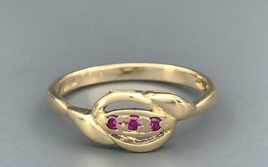 18 kt. Yellow gold - Ring - Rubys