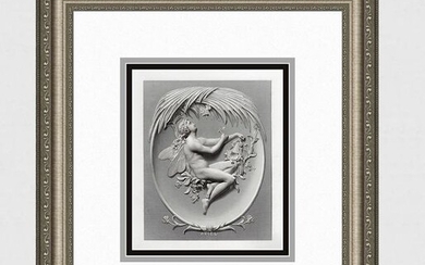 1800s Felix Martin Miller Antique Engraving ARIEL Gallery Framed