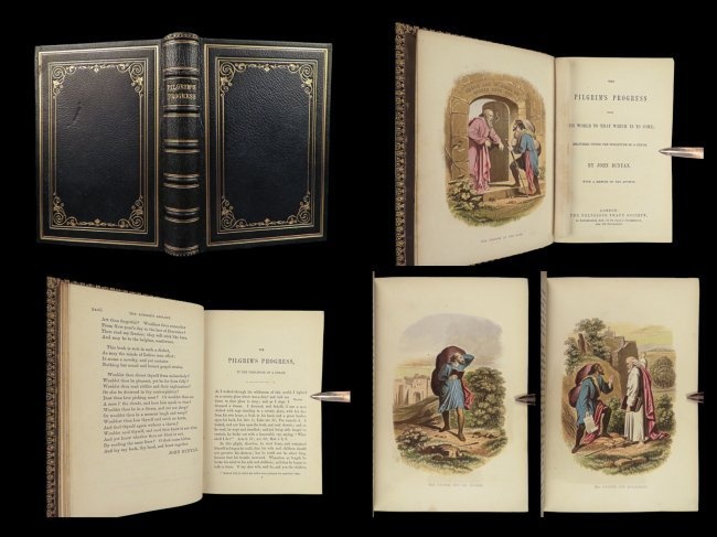 1861 BEAUTIFUL Pilgrims Progress John Bunyan Puritan Christian Bible ART