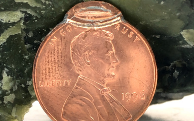 1996 US Lincoln Cent Error Double Struck/ Clipped Gem BU