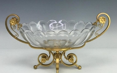 19TH C. DORE BRONZE AND BACCARAT CRYSTAL CENTERPIECE