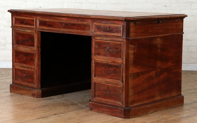 19TH CENTURY ENGLISH LEATHER TOP OFFICE DESK