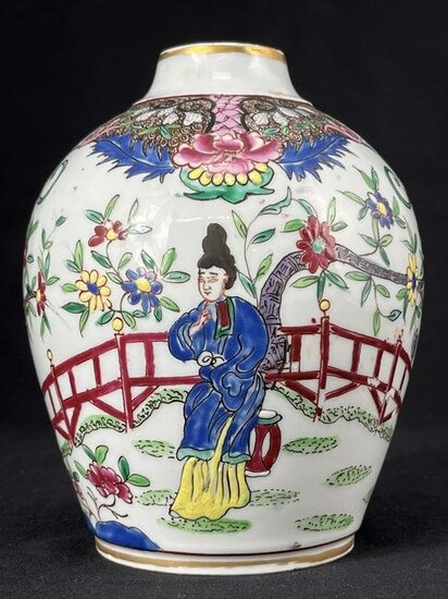 19th C French Samson Chinoiserie Porcelain Vase