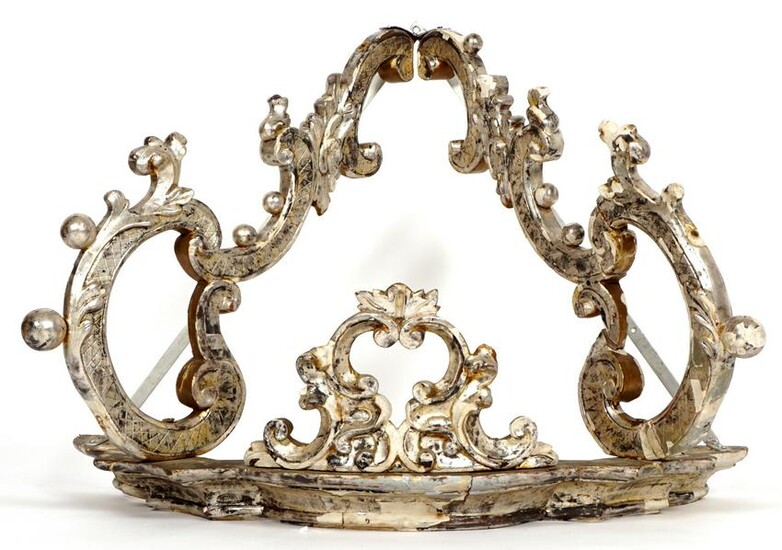 19th Century Carved Silver Gilt Bed Crown