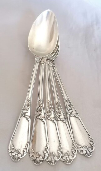 19th Century Sterling Silver Soup Spoons (5) - .950 silver - France - Late 19th century