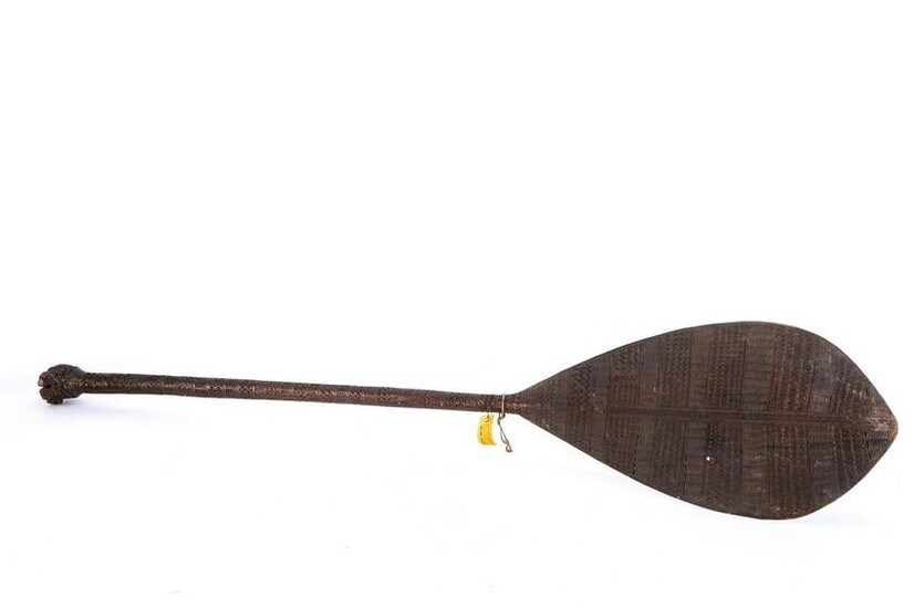 (19th c) PACIFIC ISLANDS CHIP CARVED CANOE PADDLE