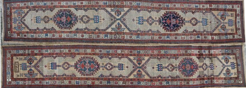 2 Oriental hand-knotted wool runners