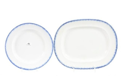 (2) Plate/Tray, Flow Blue, Circa 1820