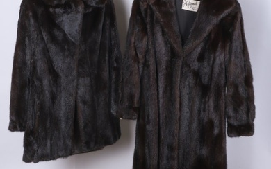 (2) Vintage chocolate mink coats
