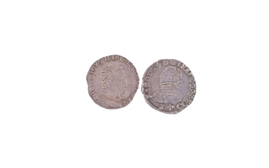 2 monnaies : Charles IX 1560-1574. Teston... - Lot 41 - Maison R&C, Commissaires-Priseurs Associés