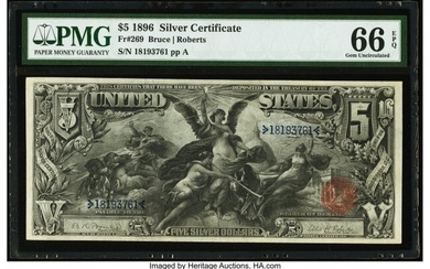 20041: Fr. 269 $5 1896 Silver Certificate PMG Gem Uncir