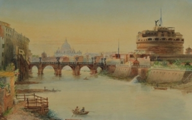 Unidentified artist, around 1900, View from Rome...