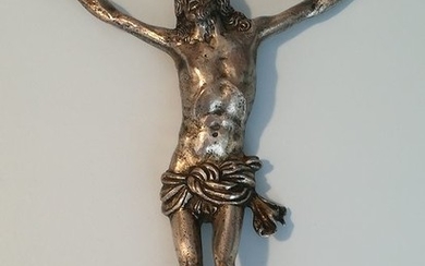 CORPUS CHRISTI - Crucifix - Melting bronze silver hollow - France - Silvered bronze - 17th century