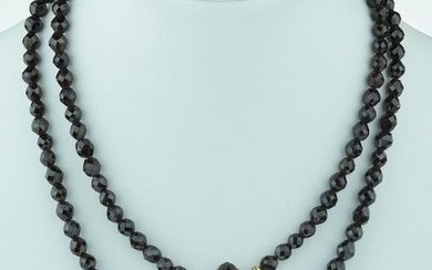 Antiek - 14 kt. Yellow gold - Necklace Garnet