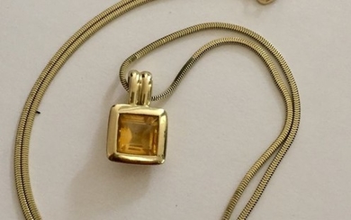 14 kt. Yellow gold - Necklace with pendant Citrine