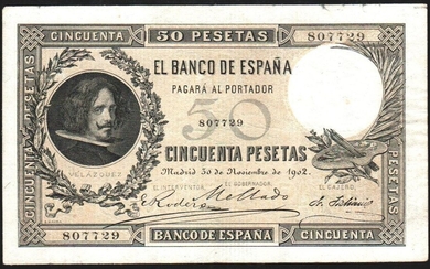 30 de noviembre de 1902. 50 pesetas. EBC-. Escaso
