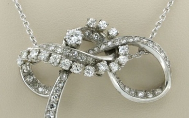 950 pt Platinum - Necklace with pendant - 2.20 ct Diamond
