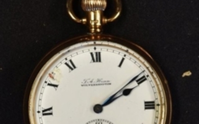 1924 WOLVERHAMPTON WANDERERS 9CT GOLD POCKET WATCH PRESENTED TO JAMES MARTIN 50MM DIAMETER CASING HALLMARKED GOLD BY T A HENN JEWELLERS OF WOLVERHAMPTON