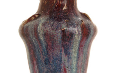 ÉMILE DEC UR (1876-1953) Vase balustre en grès, col...
