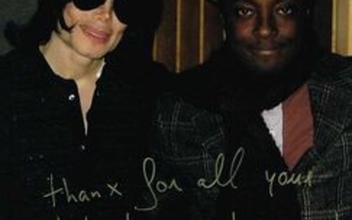 MICHAEL JACKSON INSCRIBED SIGNED PHOTO WITH WILL I AM.
