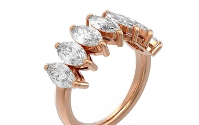 3.64 ctw Marquise Diamond Ring 18K Rose Gold