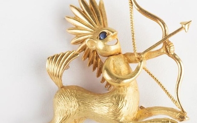 18k Gold Figural Brooch