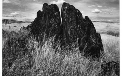 ADAMS, ANSEL (1902-1984) Metamorphic Rock and Summer Grass, Foothills,The Sierra Nevada, California